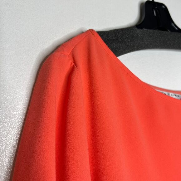 Trina Turk Women's Medium Coral Off-Shoulder Blouse with Striped Strap - Picture 4 of 11